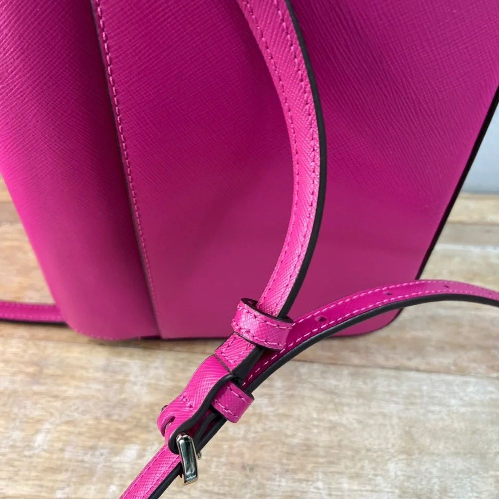 Kate Spade Sadie Envelope Crossbody Purse in Candied Plum Pink Leather - Picture 16 of 16
